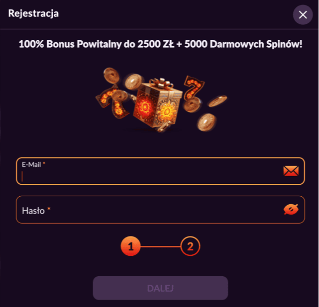 Rejestracja Firebal casino